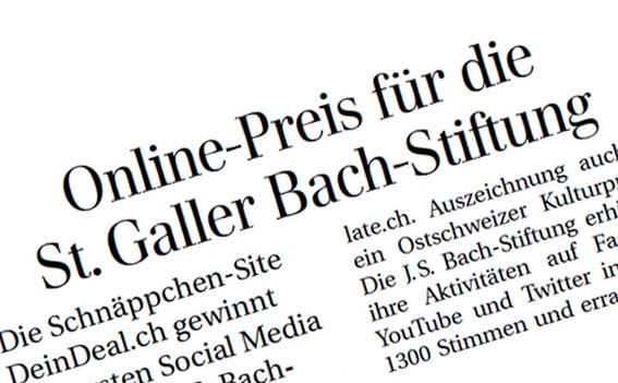 Online-Preis für Bach-Stiftung
