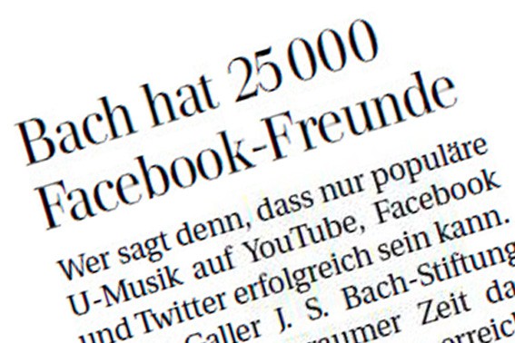 Bach hat 25’000 Facebook-Freunde