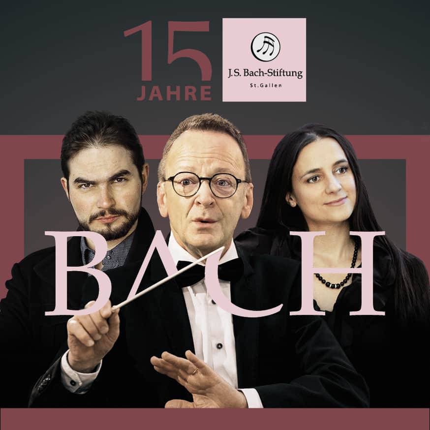 «Rare live Bach performance from the outstanding St-Gallen-based J. S. Bach Foundation. 3 Cantatas celebrating their 15th Anniversary»